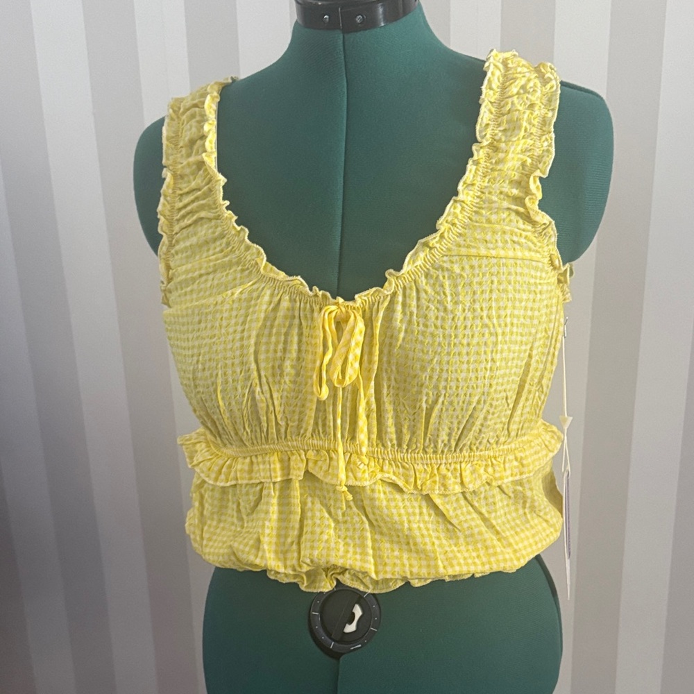 Yellow Ruffled Women's Top